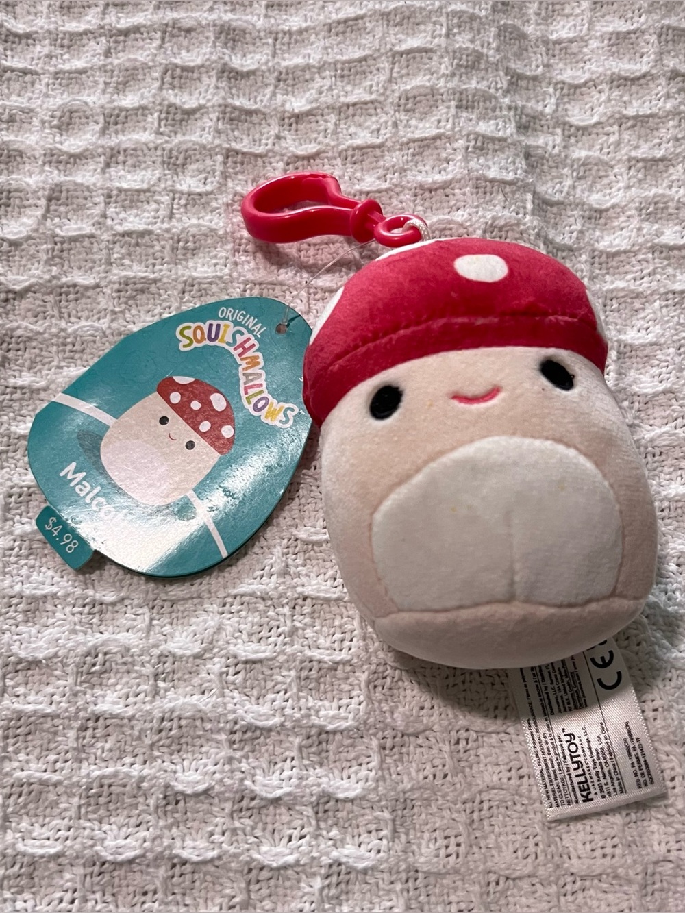 Squishmallow Malcolm The Mushroom Keychain Clip On 3.5" New With Tags